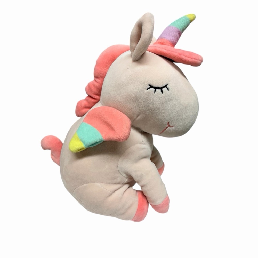 Unicorn Plush Stuffed Animal Rainbow Wings‎ Horn Pink Mane Soft Toy Cute